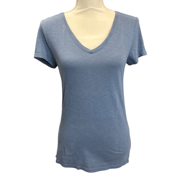 Marine Layer Supima Cotton Modal V-Neck Tee Blue XS Soft Basic - Picture 2 of 8